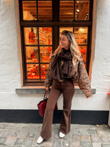 Chocoladebruine flared jeans
