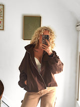 Chocoladebruine oversized jas